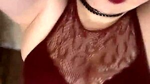 Curvy babe with huge tits rips clothes in striptease, squirting with vibrator.