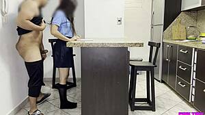 japanese student bent over, fucked doggystyle by sneaky teacher