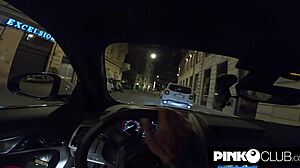Amandha Fox masturbates with toys in Rome car