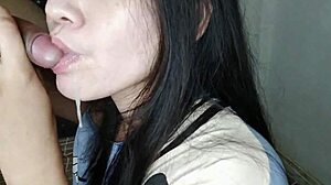 Cute wife gives skilled blowjob.