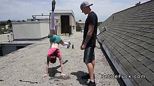 Flexible Petite 18+ Teen Masters Huge Dick in Standing 69