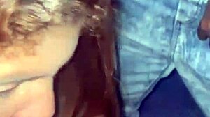 Naughty wife fucks in glory hole while husband films.