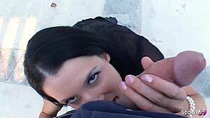 hey, wanna see this skinny black-haired mature with small 18+ tits take a rough pounding from a fat cock before a facial cumshot?