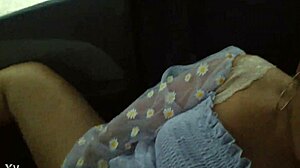 Girl enjoys using dildo in public