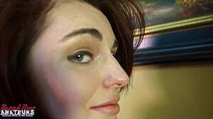 Skinny Ginger Ravyn Rubs Pussy.