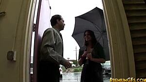 i'm izzy bella blu, givin a horny handjob with big cock and cum, undressin slowly