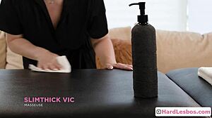 Black client prepares for wet massage by blonde masseuse Ana Foxxx