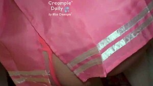 In this homemade video, the juicy pussy lips of the Sailor Moon cosplayer get creampied while bent over barefoot.