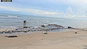 Fun Turns Into Wild Threesome Banging On Busy Beach!