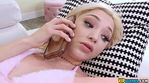 cute blonde petite gf craving cock, fucks her teddy bear urgently.