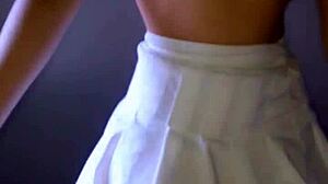 i watch bonneyuwu, a cute blonde, masturbating in her skirt