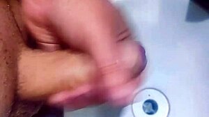 Hidden Man Masturbates in Bathtub Sink.