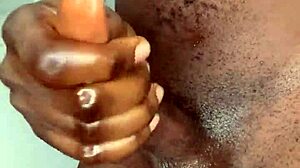 Ninja man strokes monster cock until cum explodes