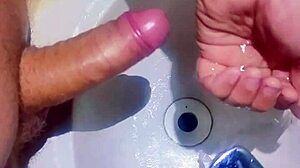 Hidden Man Masturbates in Bathtub Sink.