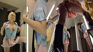 Hidden camera catches juicy pussy in dressing room with sneaky upskirt view