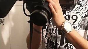 Young gaucha's first oral scene with cum director in private club.