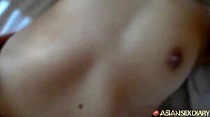 Horny White Dude Spends Afternoon Fondling His New Tiny 18+ Tits Asian Gf