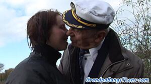 busty eurobabe gets doggystyled hard by grandpa in wild amateur action