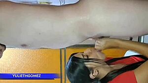 at the gym i sneak a blowjob to stepfather while trainer watches