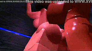 man deliciously eating woman in shower