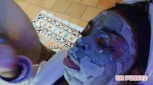 Ebony Teases With Big Tits During Slow Motion Blowjob