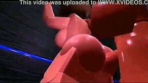 man deliciously eating woman in shower