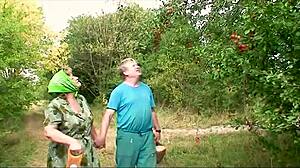 my grandparents found a horny nymph at the picnic for some doggystyle fucking