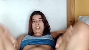 Selene spreads cream all over her body, part 1