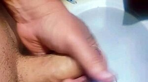 Hidden Man Masturbates in Bathtub Sink.