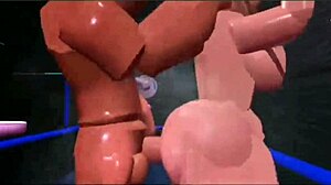 man deliciously eating woman in shower