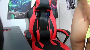 Hot Latina maid offers her ass on all fours during chair game