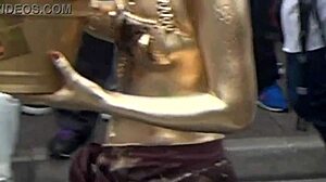 Nude Show With Slipping Costume Revealing Nipples