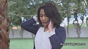 Ebony coeds licking the white bully's pussy in reality