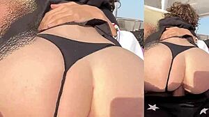 Skinny couple enjoys rough blowjob and tight vagina on yacht with big cock POV