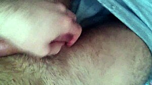 Masturbating hard with a big cock and cumming all over in intense solo action.