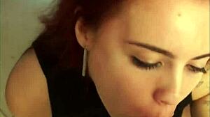 Young gaucha's first oral scene with cum director in private club.