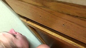 skinny employee gets intense action with boss in breakroom double finish