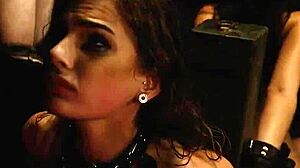 Ever tried a strap-on? This straight girl does for the first time with two sluts!