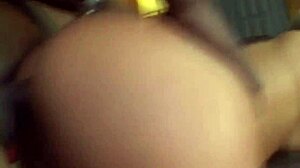 latina slut takes big black cock in doggystyle fucking until cumshot.