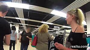 Charming Czech cutie gets tempted in the shopping centre and screwed in pov