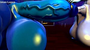 Silverzard Dominates with Massive Cock and Huge Tits Display