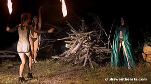 Lesbian Outdoor Masturbation in Haunted Setting