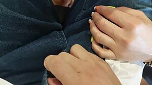 handjob in classroom with huge cumshot fingering classmate pussy