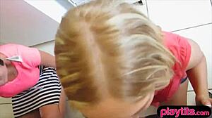 Sexy teen chicks partying with nasty group fun