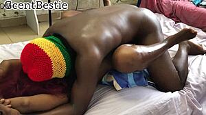 Muscular Amateur Fucks Petite Black Babe in Homemade Quickie