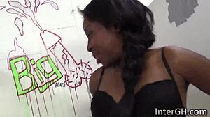 Brie Simone Slurps Big White Cock In Glory Hole