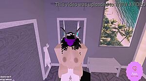 Latina Baddie Stretches Her Big Ass for Huge Asian Cock in Roblox Porn.