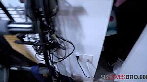 step sister and girlfriend fight over my cock in wild interracial ride