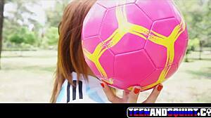 Teen 18+ squirts while getting ready for Russia 2018 World Cup