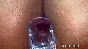 bbw babe spreads legs for anal speculum gaping at home
